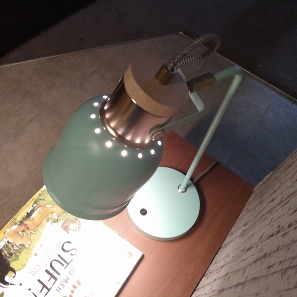 Desk lamp Sea Green and Gold with USB charger port - Picture 6 of 6